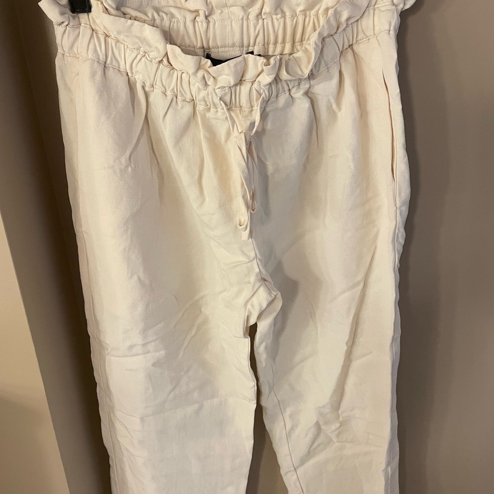 Cream Drawstring Pants